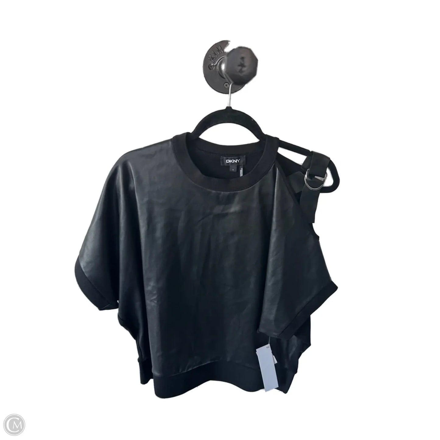 Top Short Sleeve By Dkny In Black, Size: S