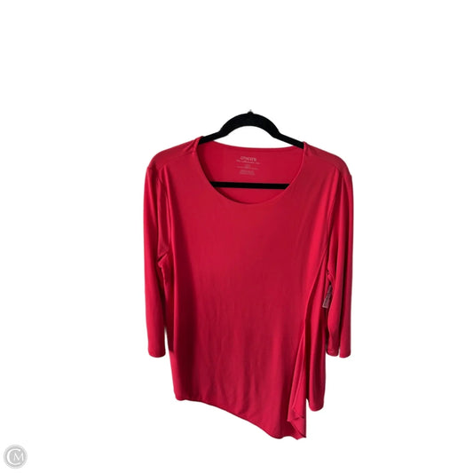 Top Long Sleeve By Chicos In Coral, Size: L