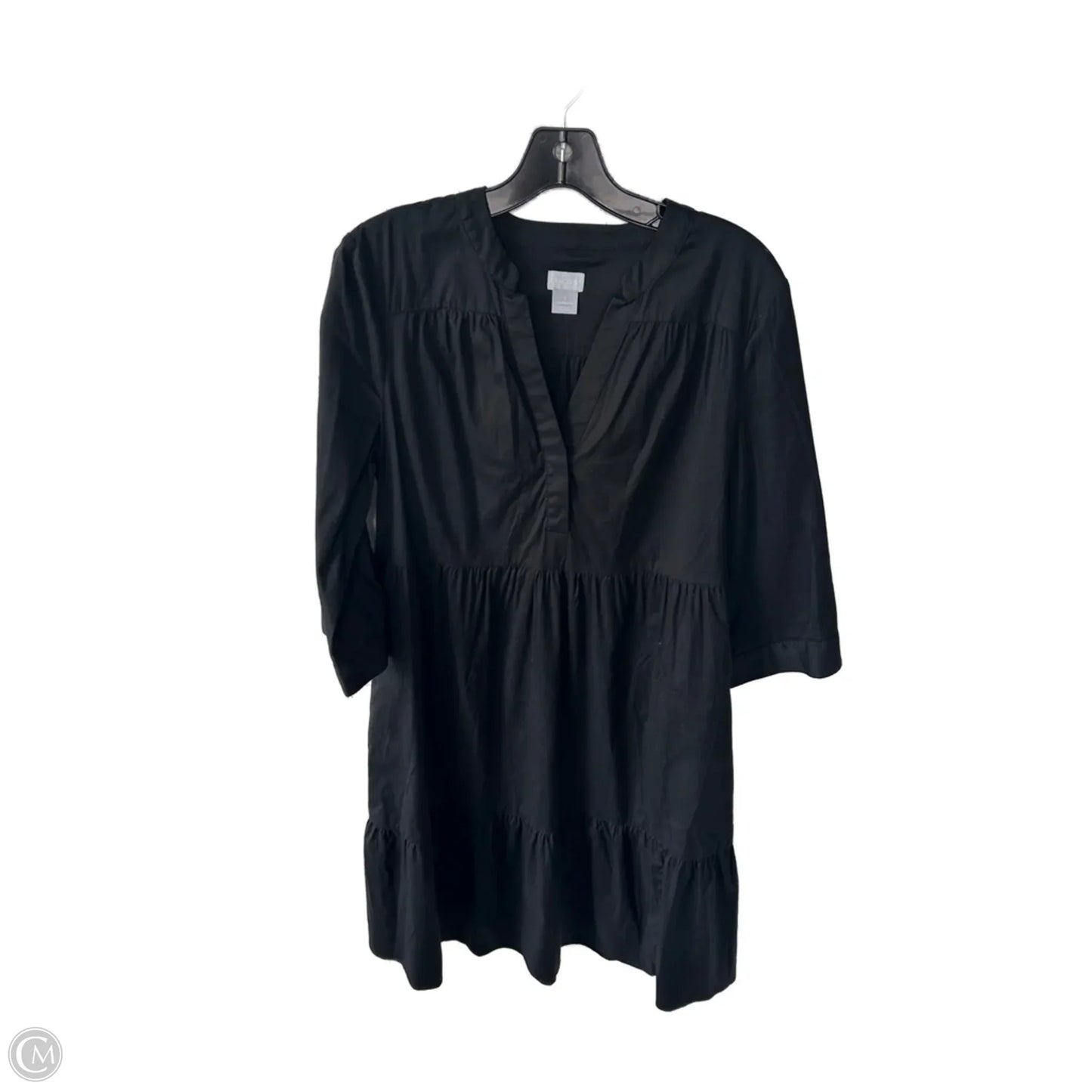 Dress Casual Midi By Chicos In Black, Size: M