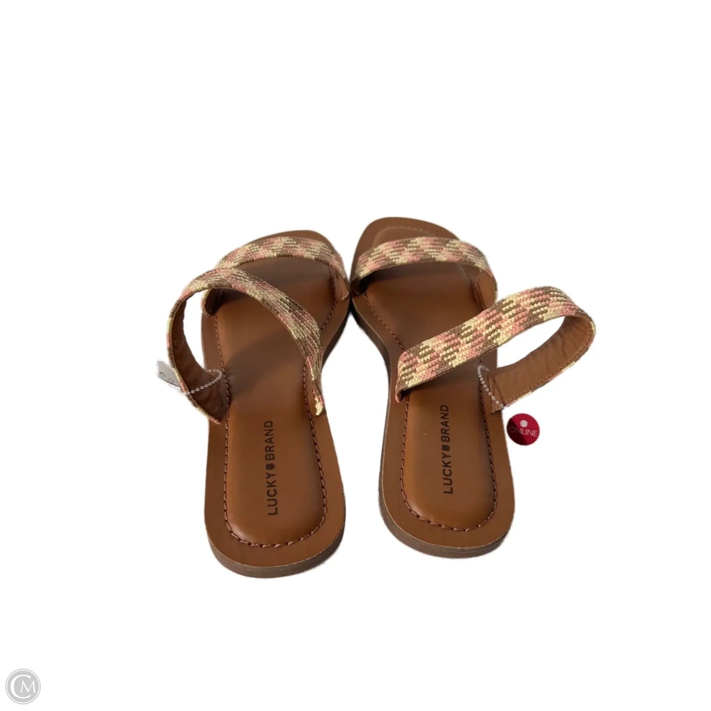 Sandals Flats By Lucky Brand In Cream & Pink, Size: 10