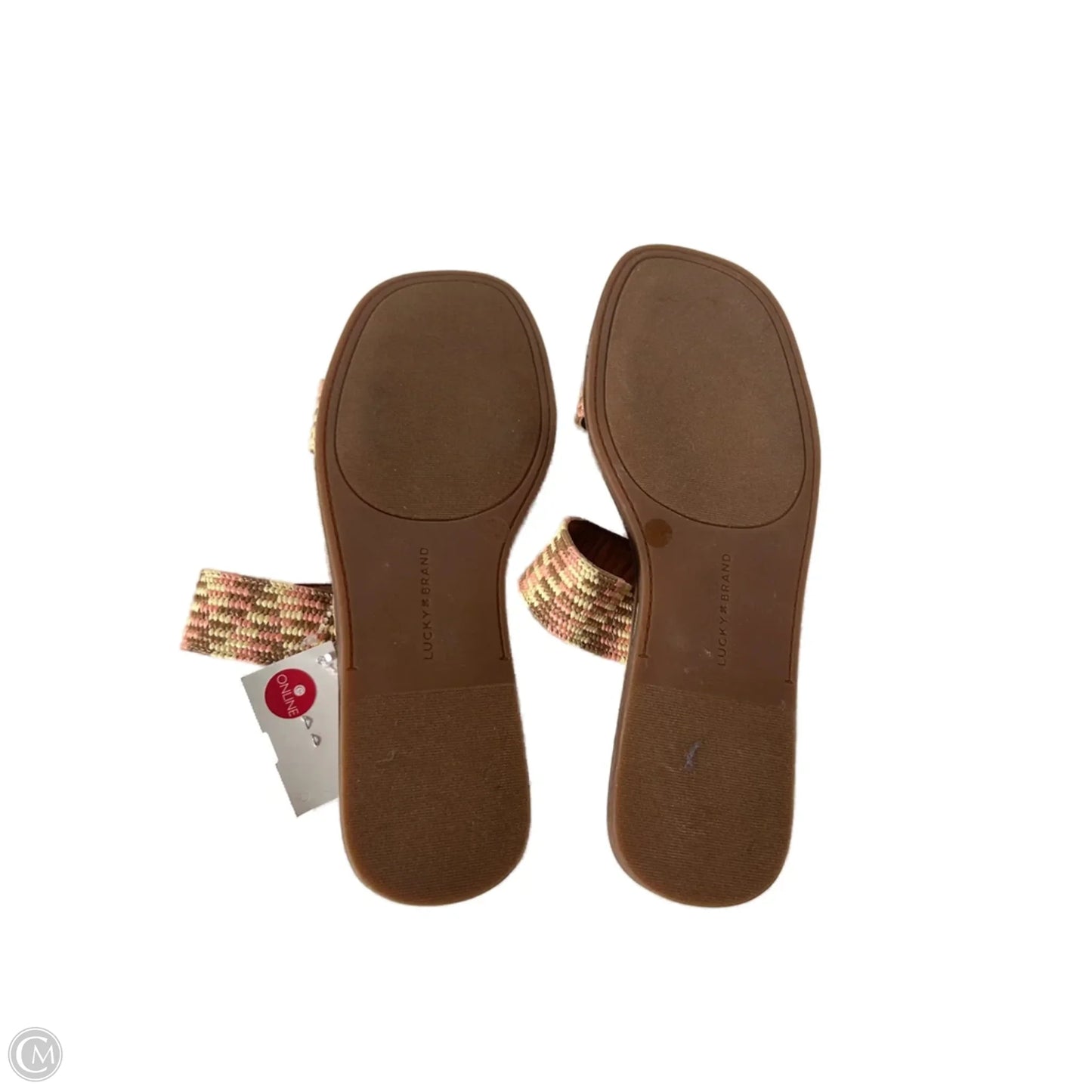 Sandals Flats By Lucky Brand In Cream & Pink, Size: 10