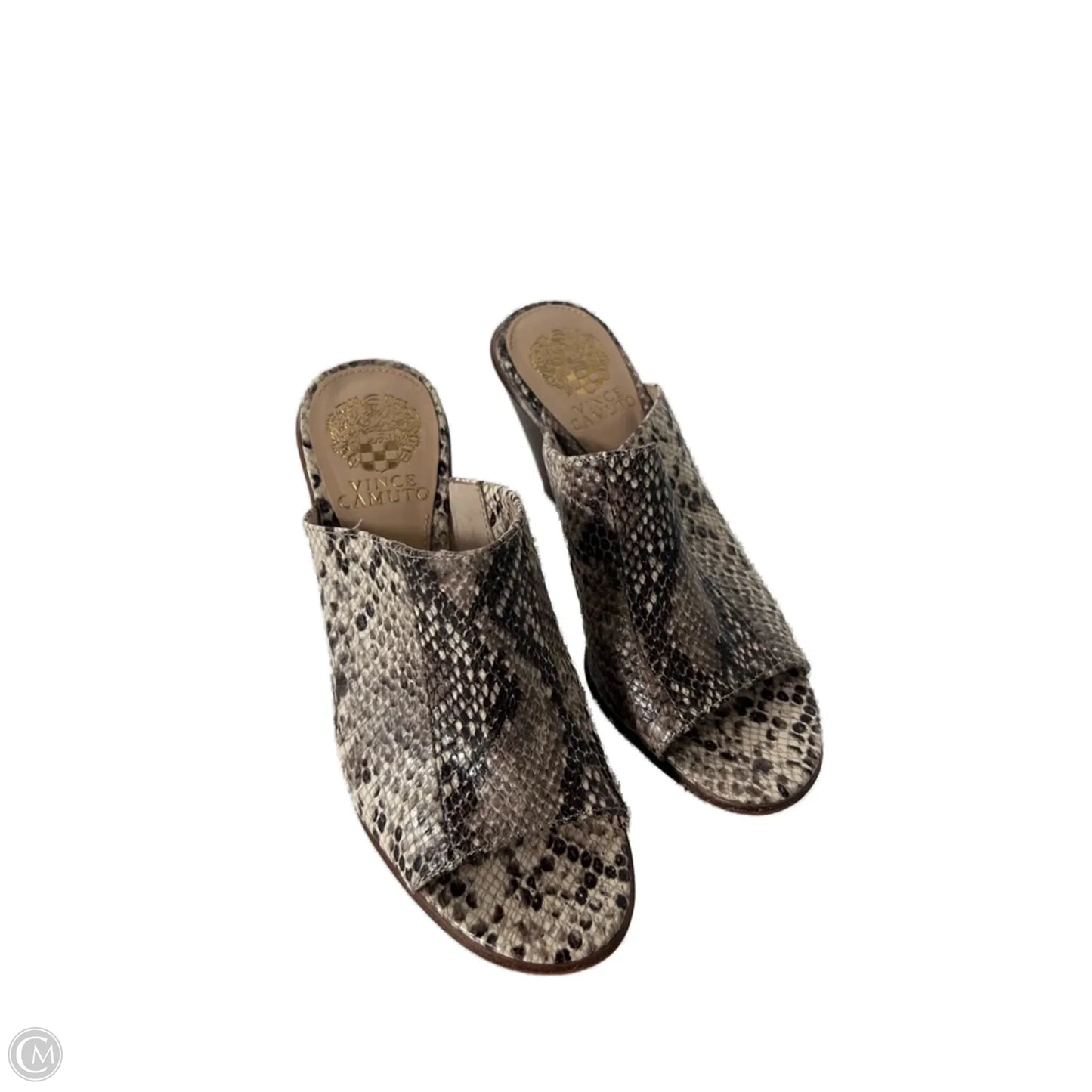 Shoes Heels Block By Vince Camuto In Brown & Cream, Size: 7.5