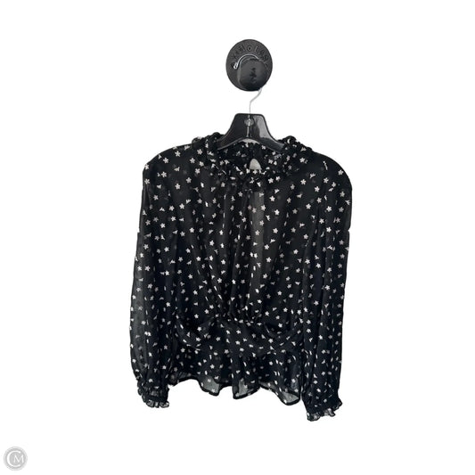 Top Long Sleeve By Zara In Black & Cream, Size: M