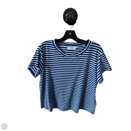 Top Short Sleeve By Clothes Mentor In Blue & White, Size: 1x