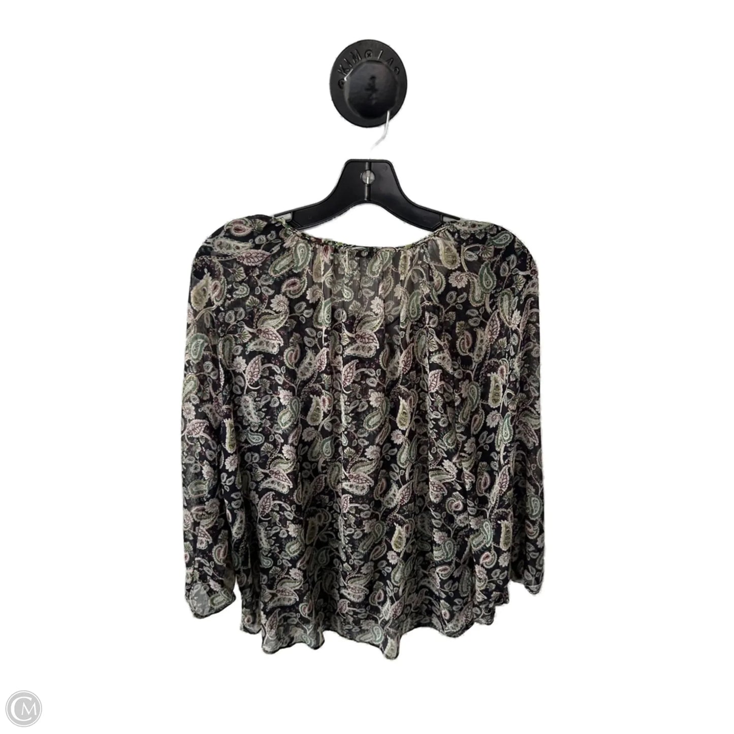Top Long Sleeve By Zara In Black & Green, Size: L