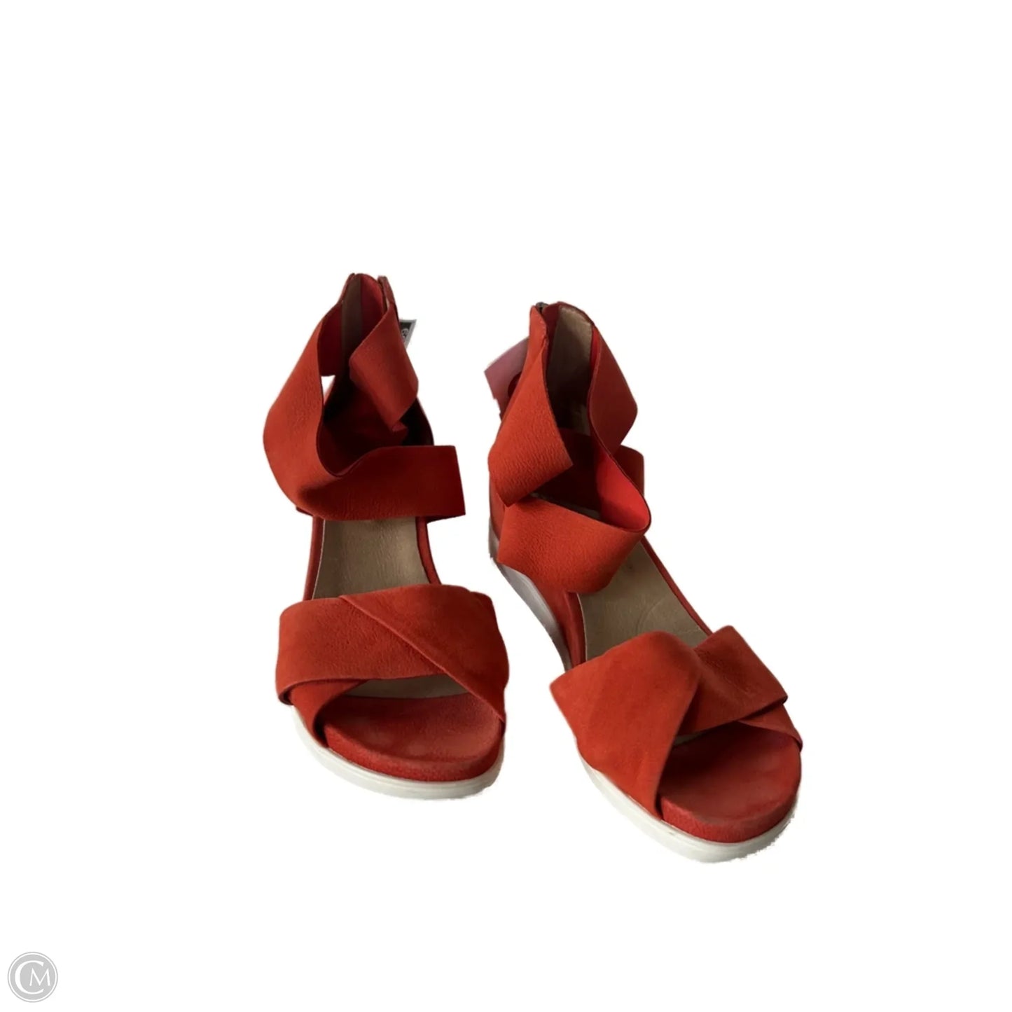 Sandals Heels Wedge By Eileen Fisher In Orange, Size: 6.5
