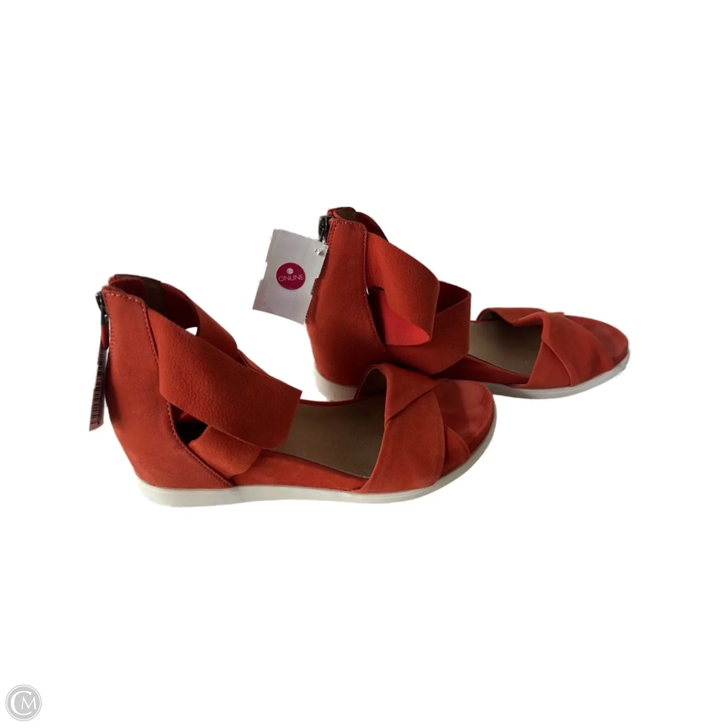 Sandals Heels Wedge By Eileen Fisher In Orange, Size: 6.5