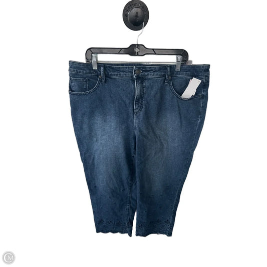 Jeans Cropped By Chicos In Blue Denim, Size: 16