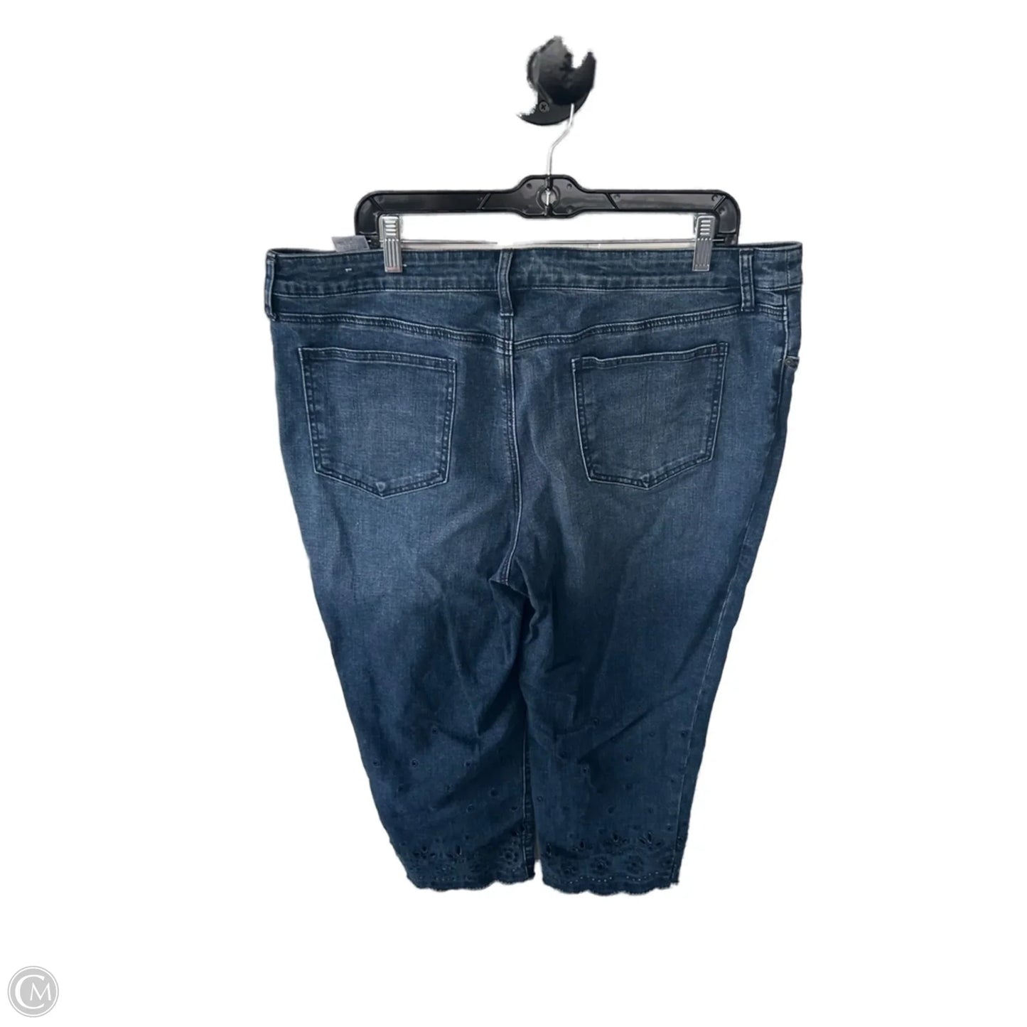 Jeans Cropped By Chicos In Blue Denim, Size: 16