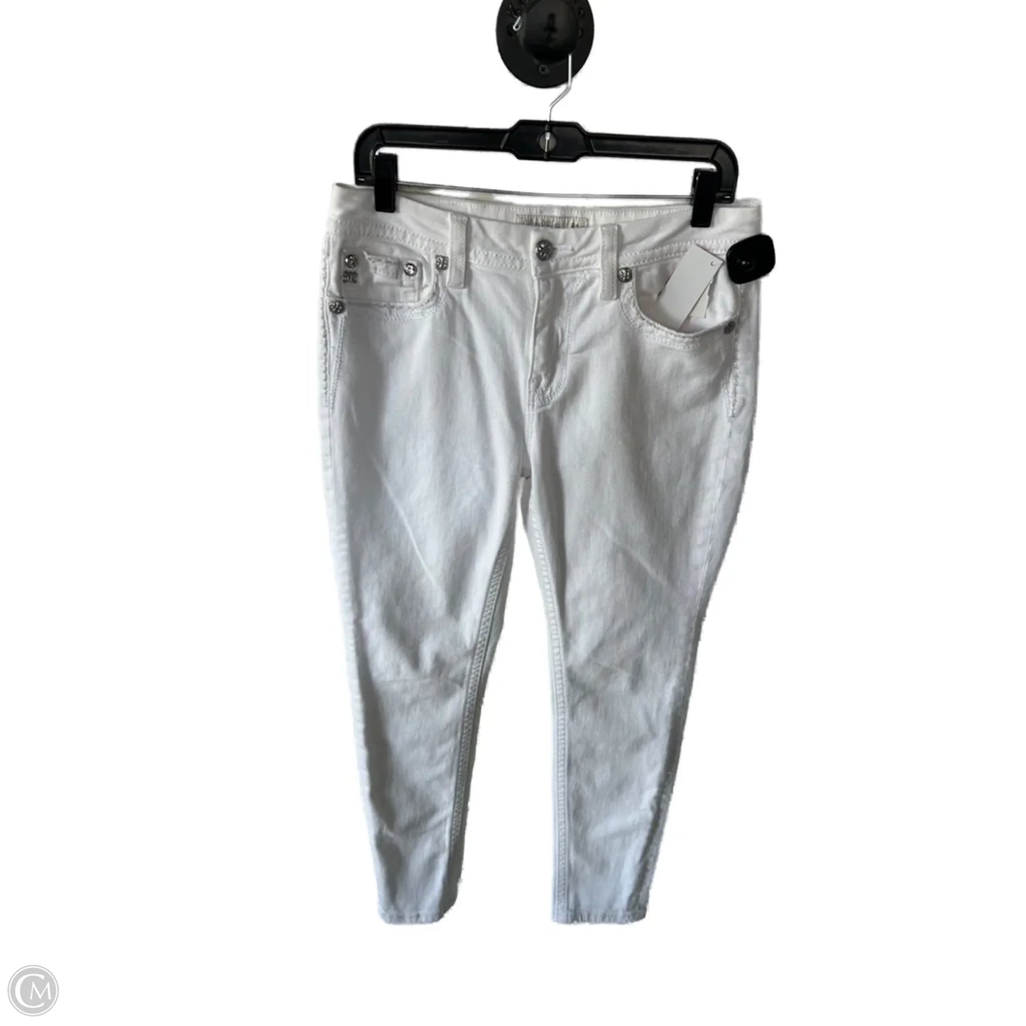 Jeans Skinny By Miss Me In White Denim, Size: 12