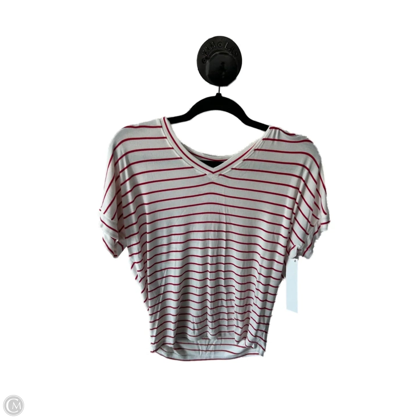 Top Short Sleeve Basic By Cabi In Red & White, Size: Xs