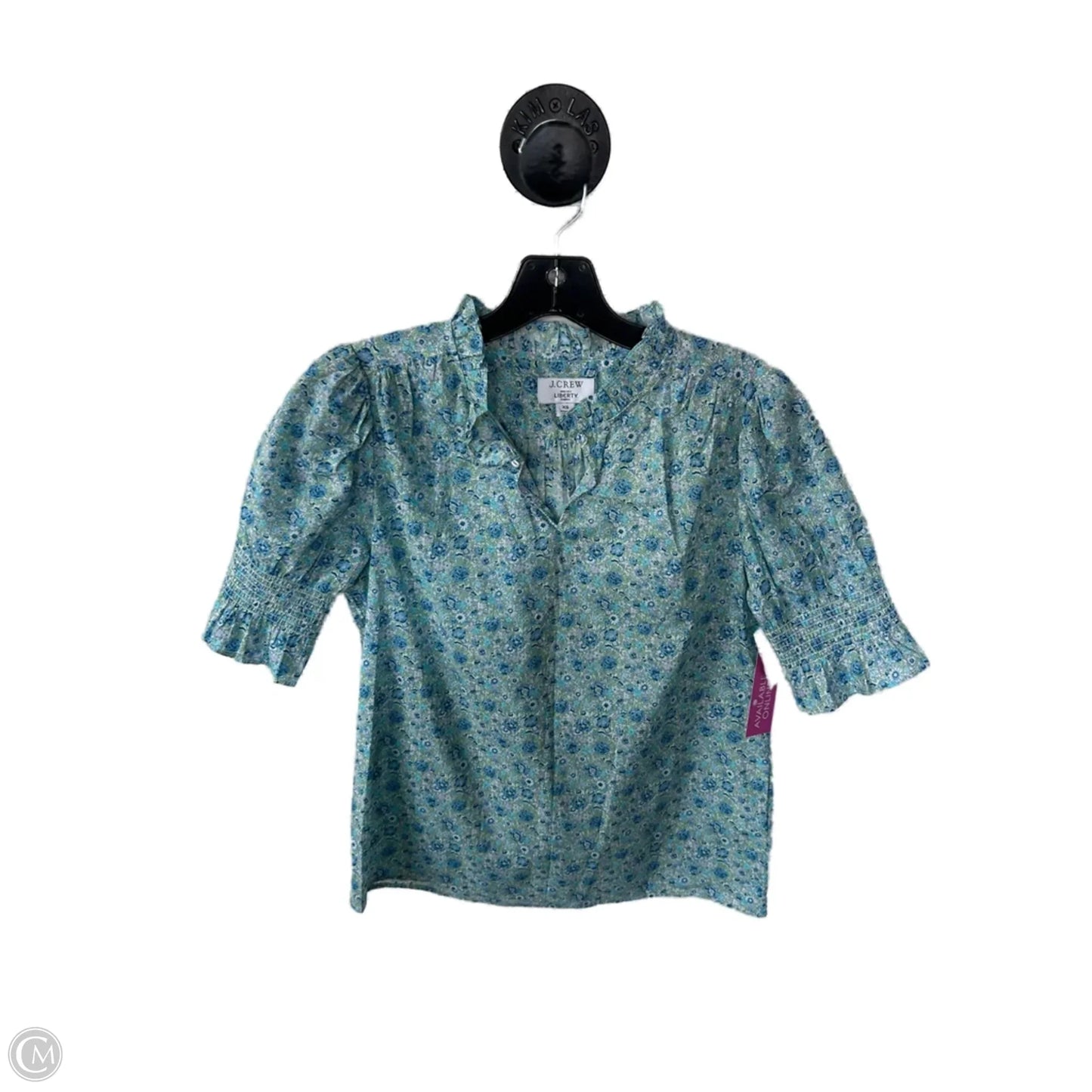 Top Short Sleeve By J. Crew In Blue & Green, Size: Xs