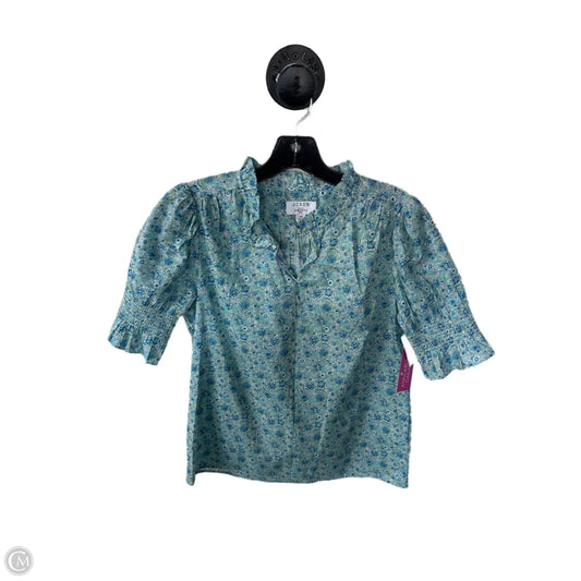 Top Short Sleeve By J. Crew In Blue & Green, Size: Xs