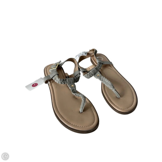 Sandals Flats By Clothes Mentor In Grey, Size: 10