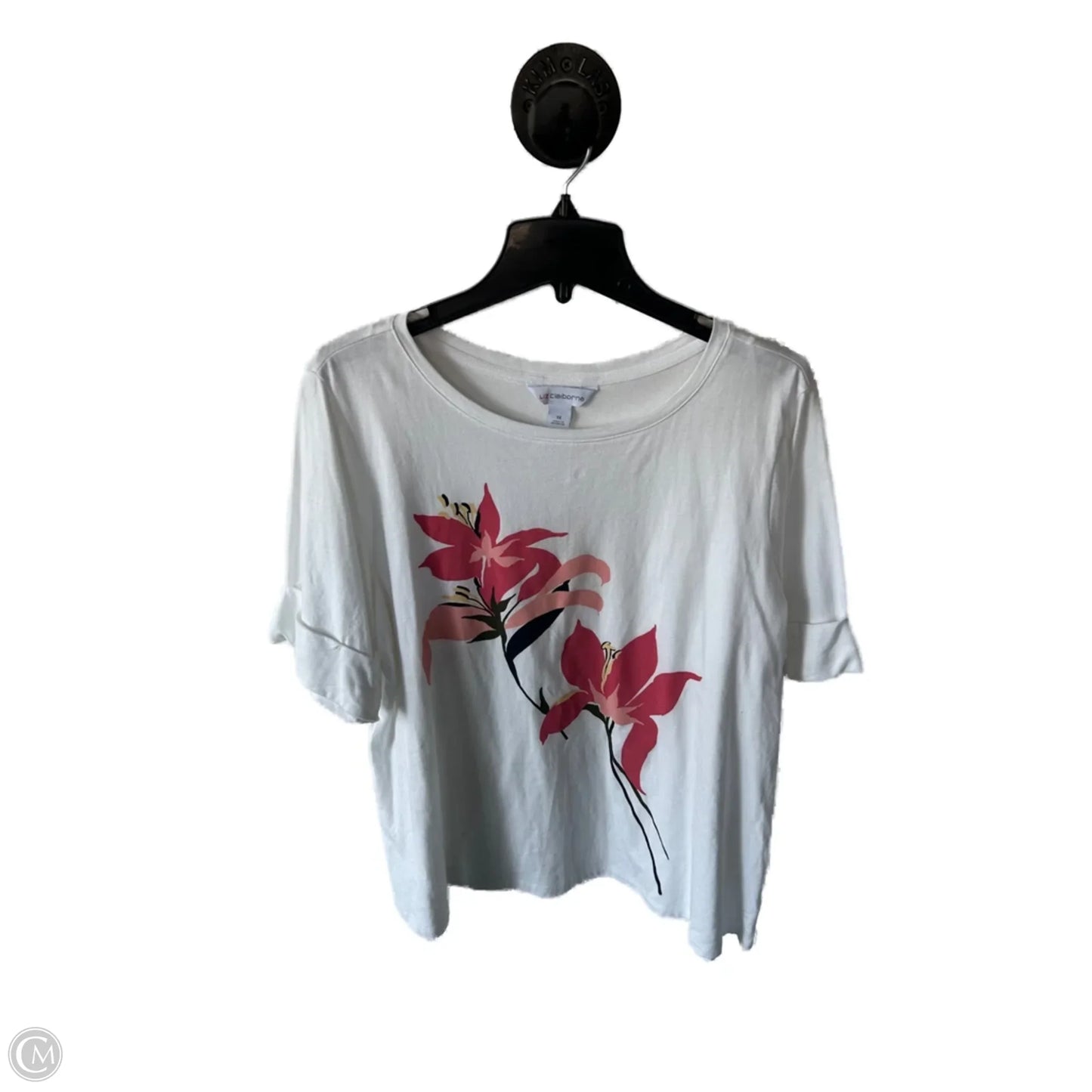 Top Short Sleeve Basic By Liz Claiborne In White, Size: 1x