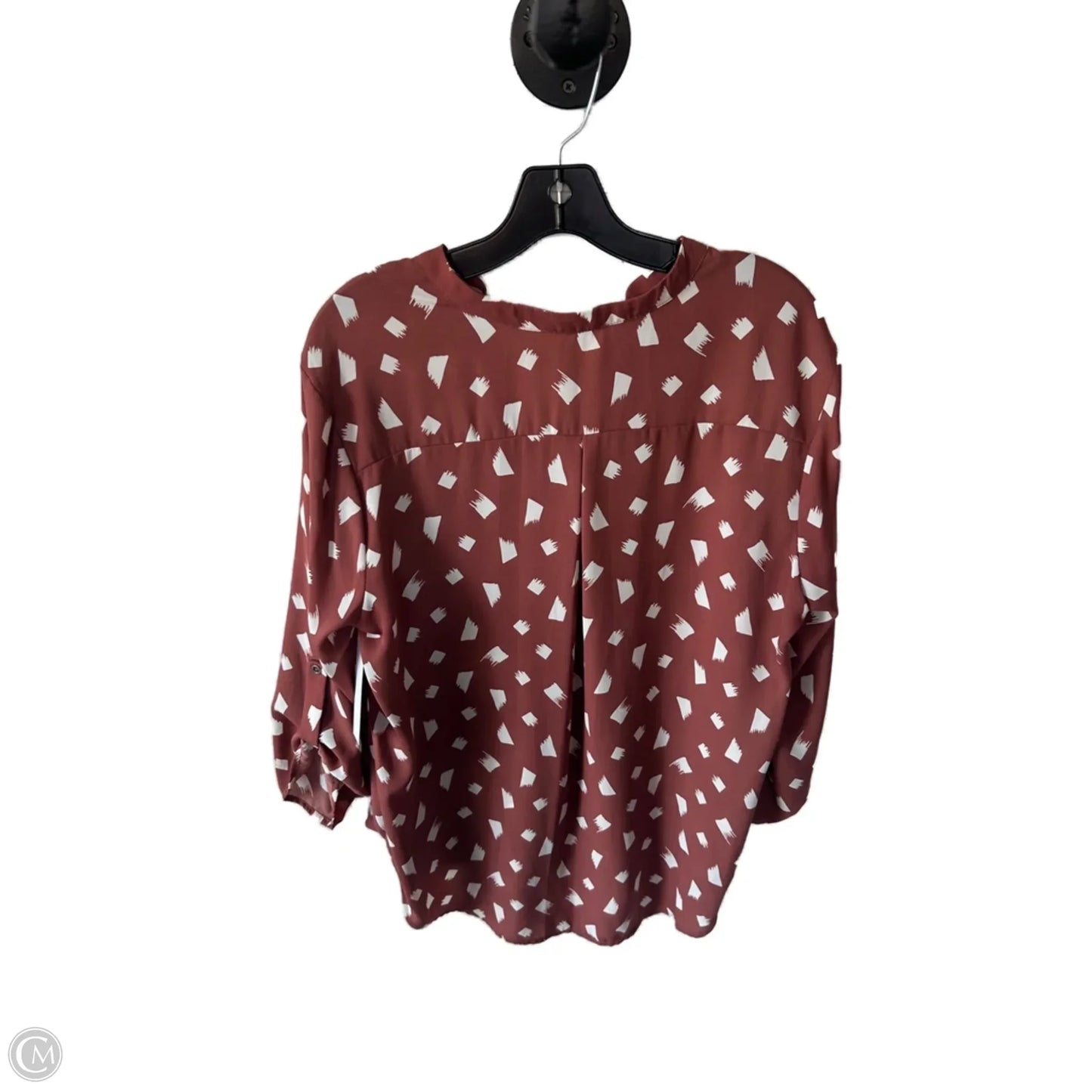 Top 3/4 Sleeve By Lush In Brown & Cream, Size: Xl
