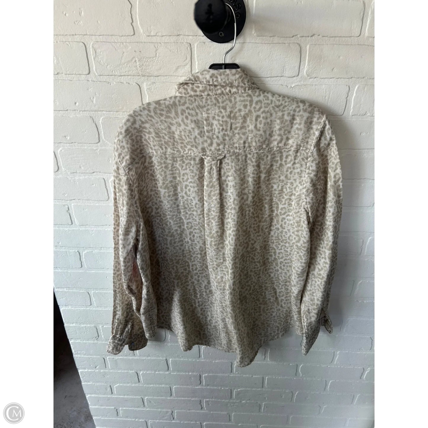 Top Long Sleeve By Rails In Brown & Cream, Size: M