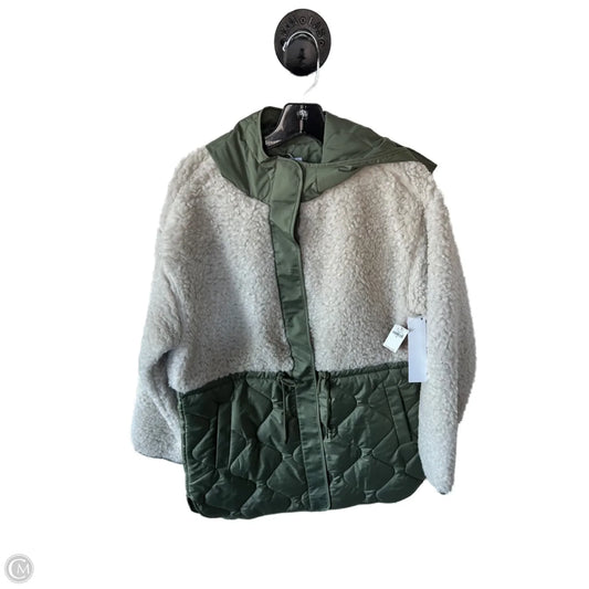 Jacket Fleece By Old Navy In Cream & Green, Size: M