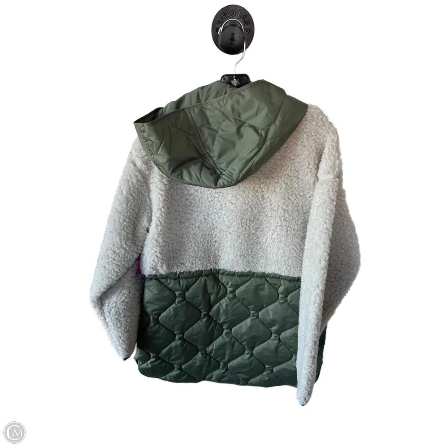 Jacket Fleece By Old Navy In Cream & Green, Size: M