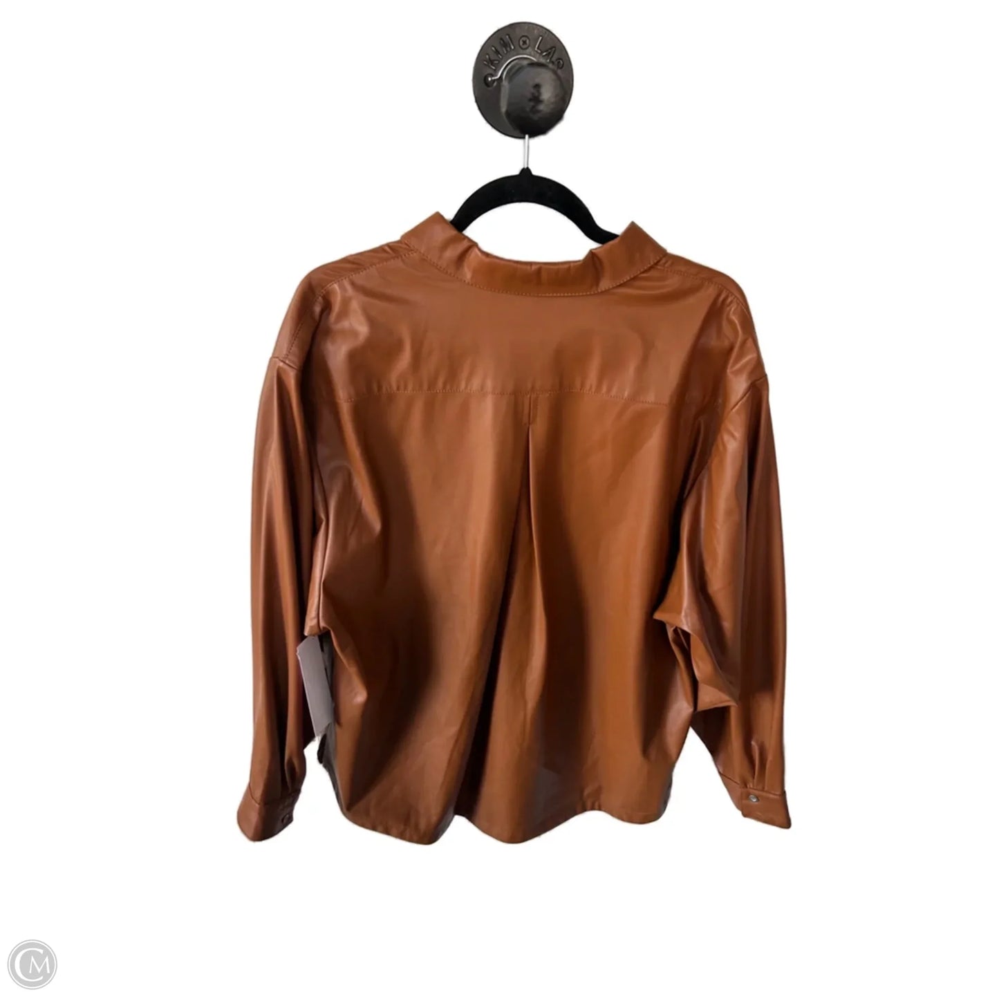 Top Long Sleeve By Anthropologie In Brown, Size: L