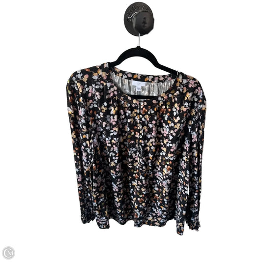 Top Long Sleeve By J. Jill In Black, Size: 2x