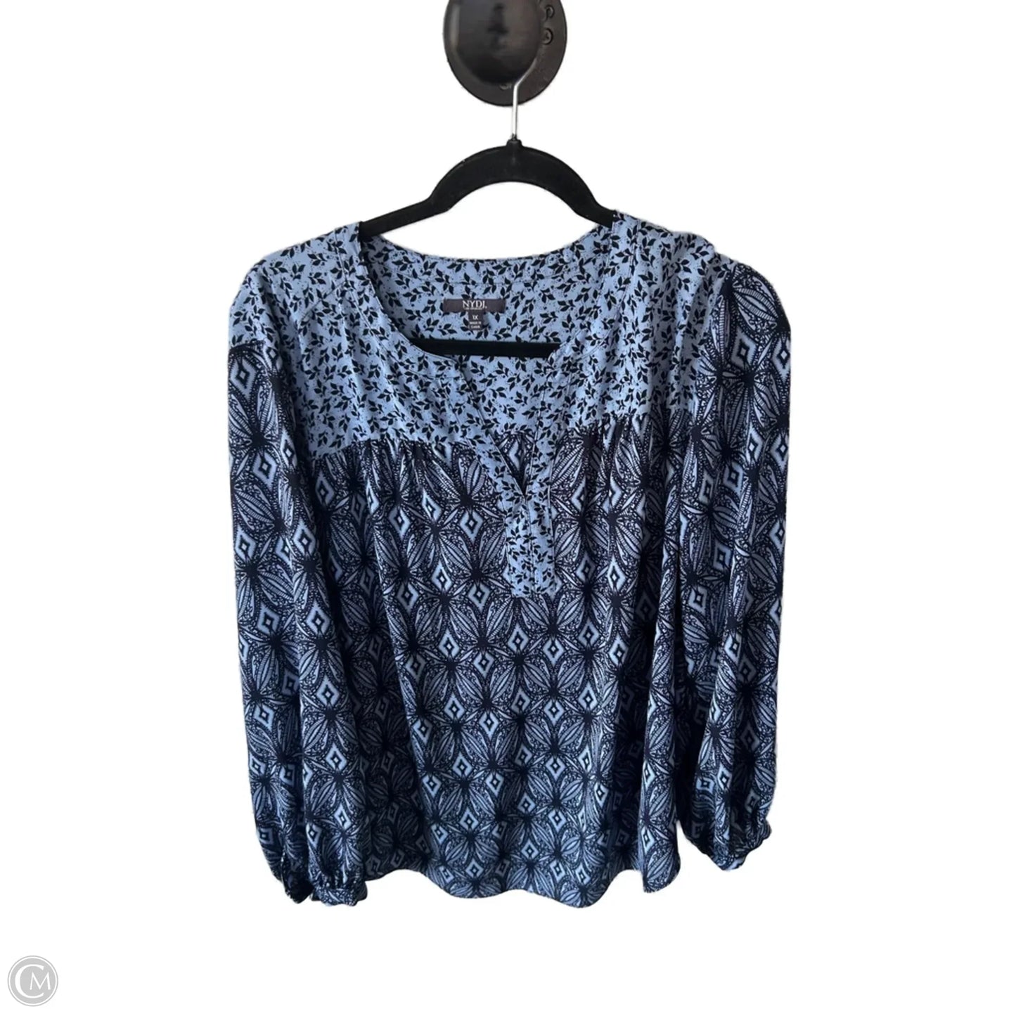 Top Long Sleeve By Not Your Daughters Jeans In Blue, Size: 1x