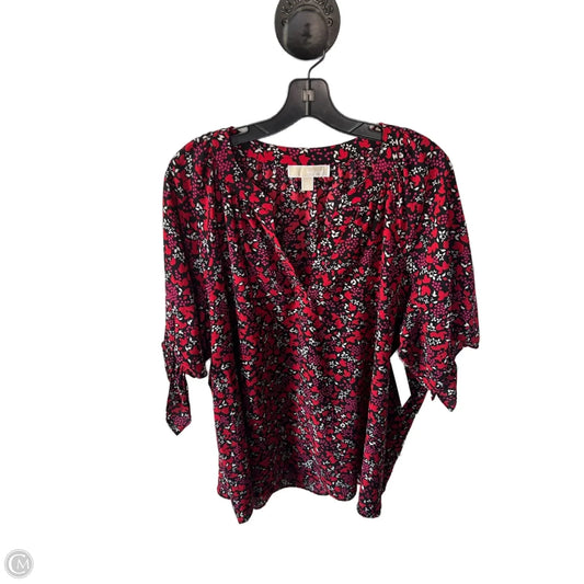 Top Short Sleeve By Michael By Michael Kors In Black & Red, Size: 2x