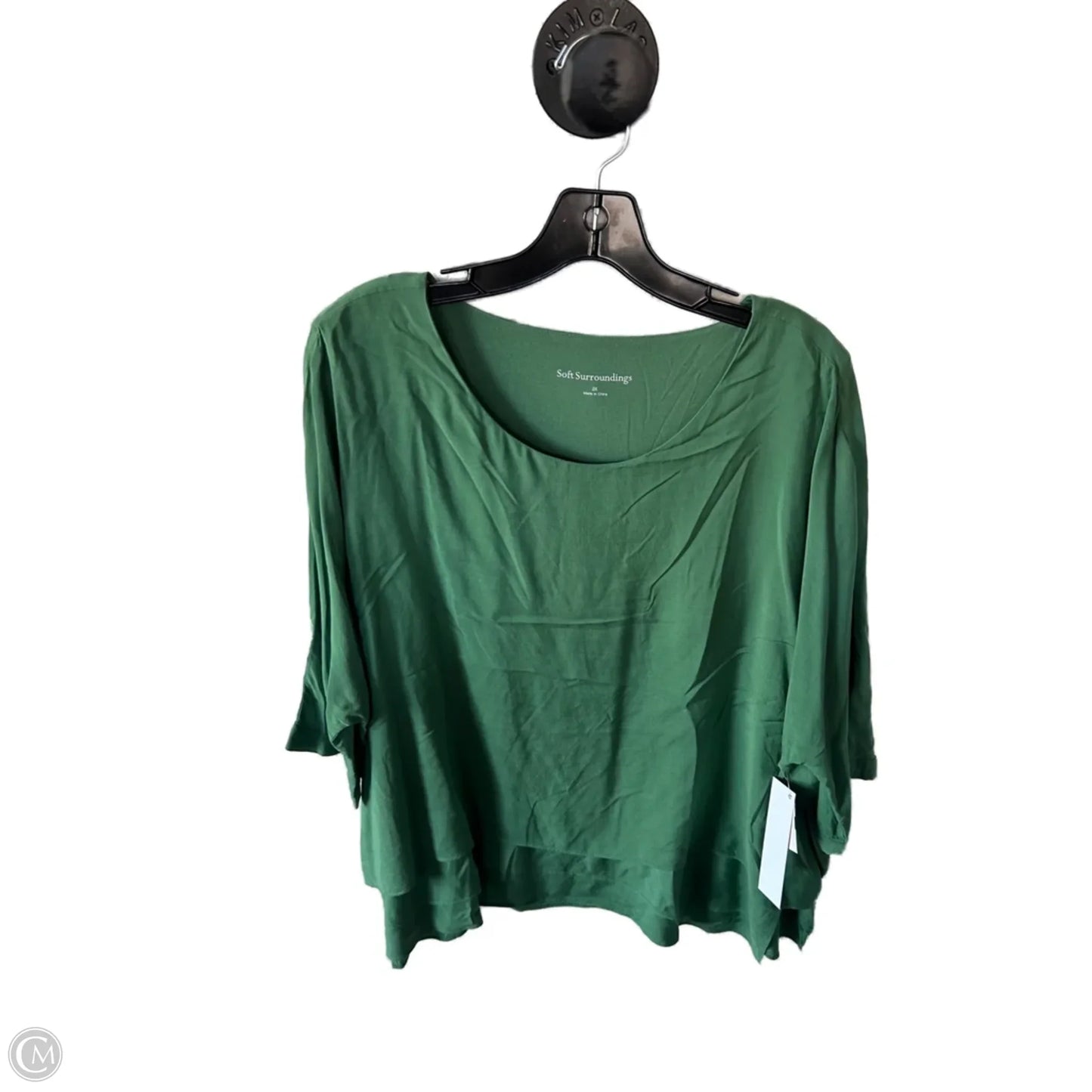 Top Short Sleeve By Soft Surroundings In Green, Size: 2x