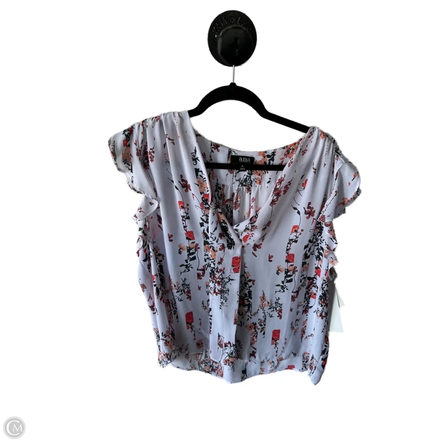 Top Short Sleeve By Ana In Orange & White, Size: Xl