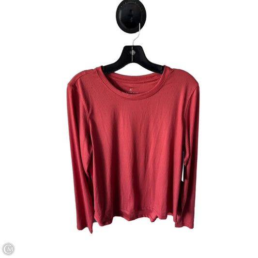 Athletic Top Long Sleeve Collar By Danskin In Orange, Size: L