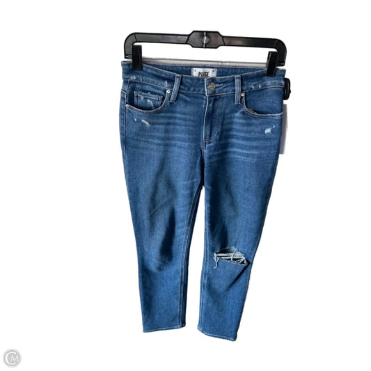 Jeans Straight By Paige In Blue Denim, Size: 4