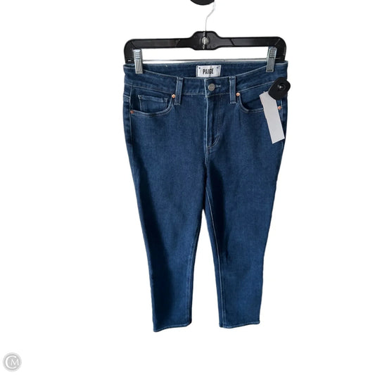 Jeans Straight By Paige In Blue Denim, Size: 4