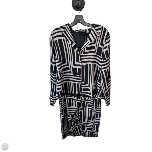 Pants Set 2pc By Donna Karan In Black & Cream, Size: M