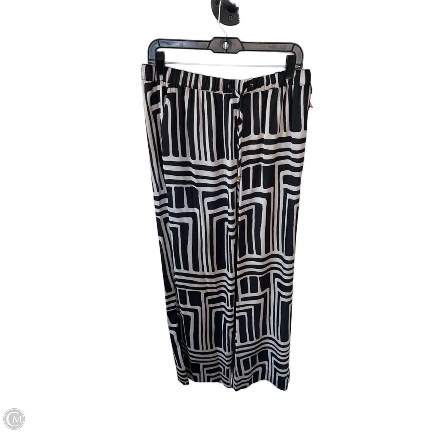 Pants Set 2pc By Donna Karan In Black & Cream, Size: M