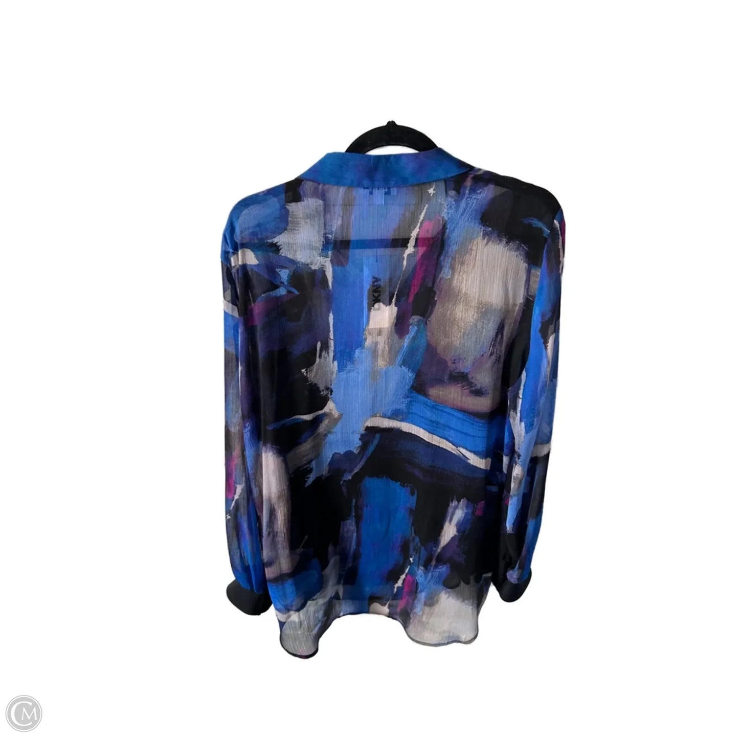 Top Long Sleeve By Dkny In Blue, Size: Xl