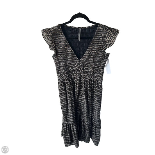 Dress Casual Midi By Anthropologie In Black & Tan, Size: S