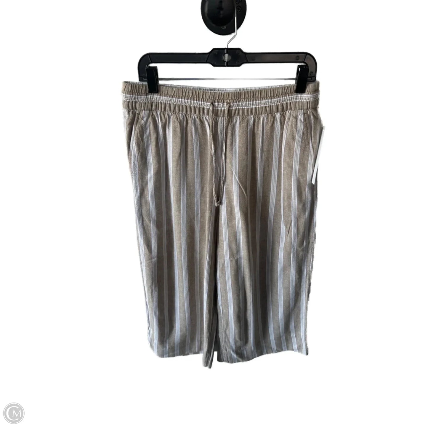 Pants Cropped By Banana Republic In Tan & White, Size: 8