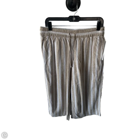 Pants Cropped By Banana Republic In Tan & White, Size: 8