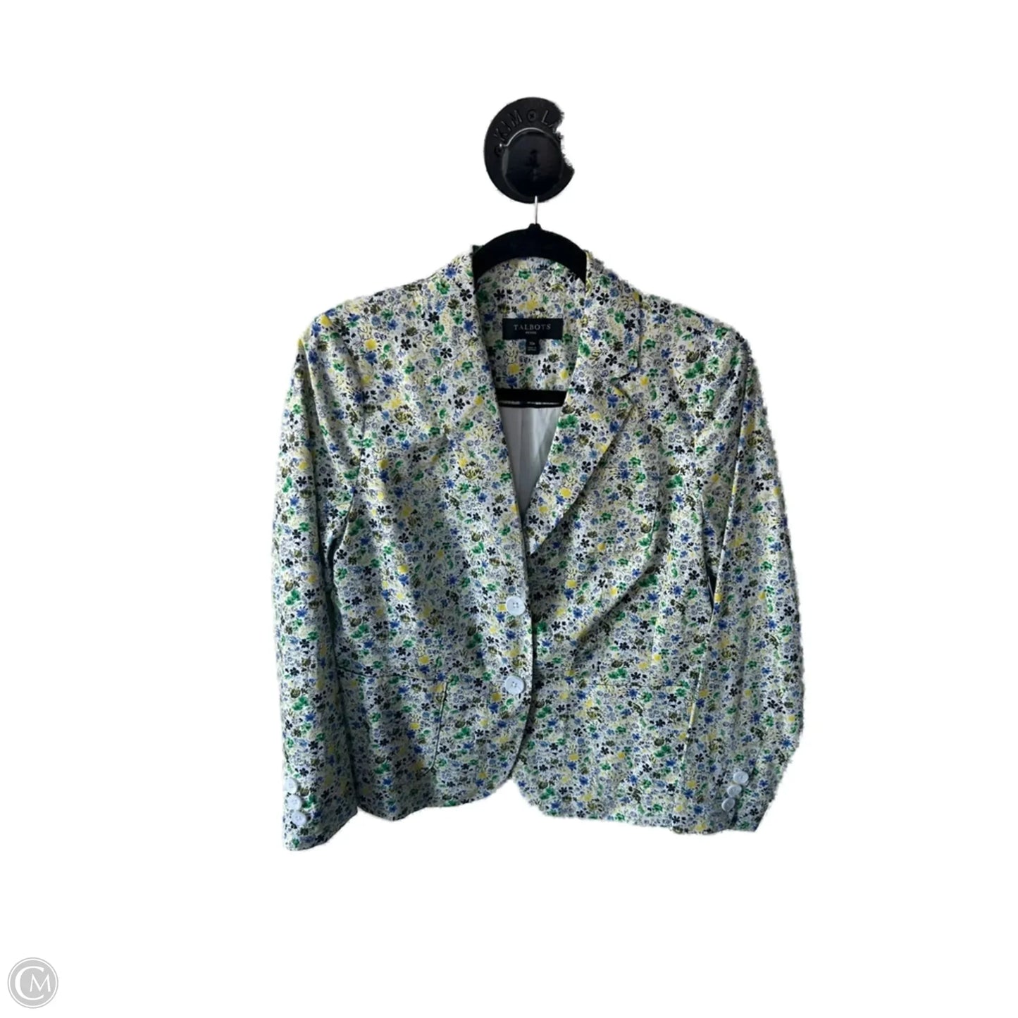 Blazer By Talbots In Green & Yellow, Size: Mp