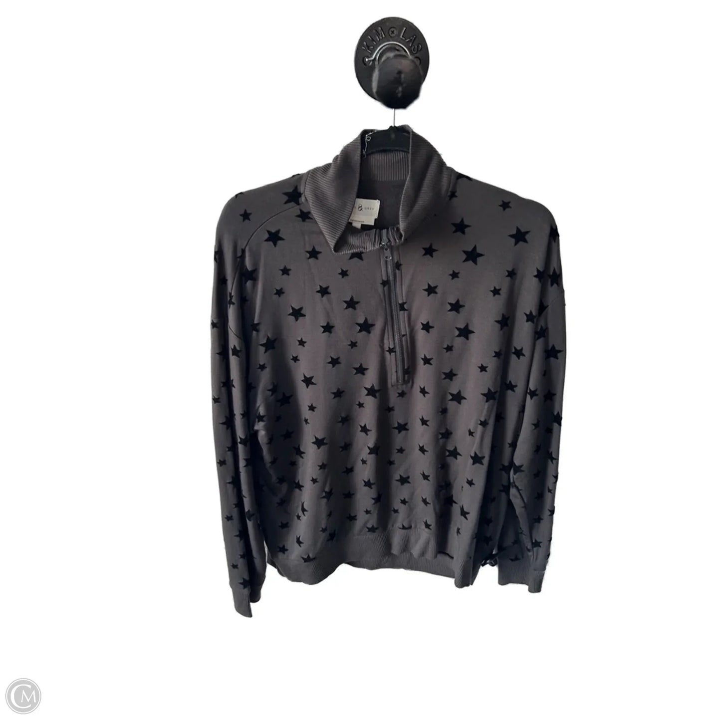 Sweatshirt Collar By Lou And Grey In Black & Grey, Size: L