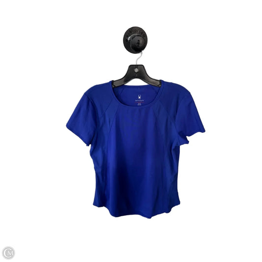Athletic Top Short Sleeve By Spyder In Blue, Size: M
