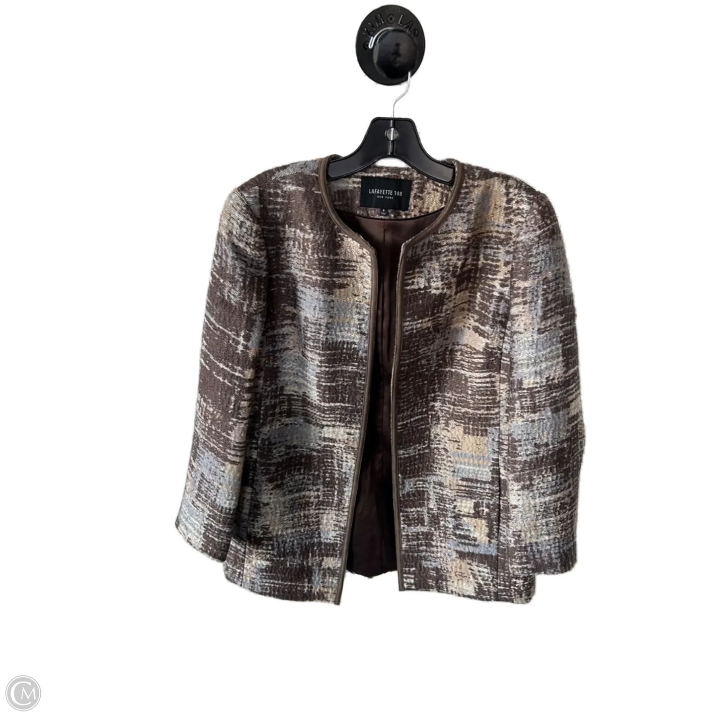 Blazer Designer By Lafayette 148 In Brown, Size: M