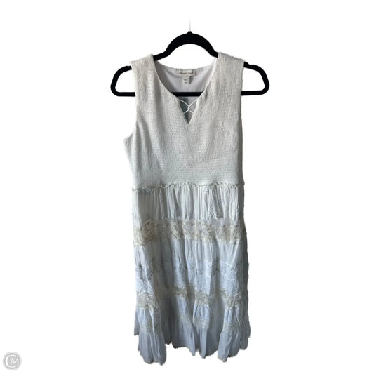 Dress Casual Midi By Coldwater Creek In Cream, Size: Mp