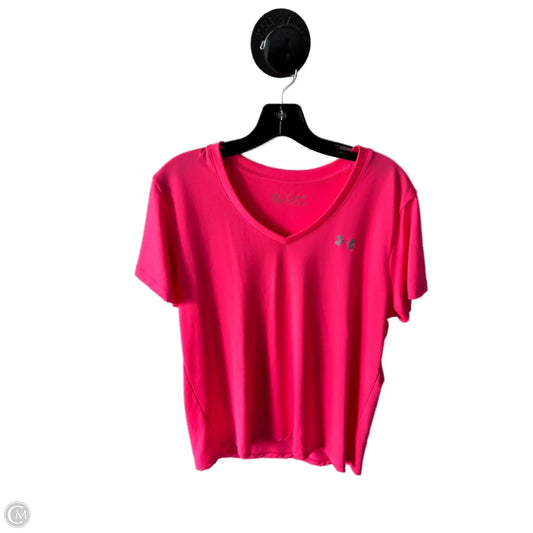 Athletic Top Short Sleeve By Under Armour In Pink, Size: Xl