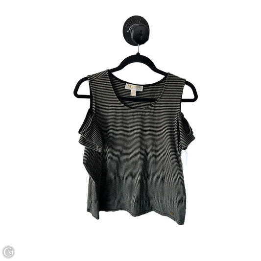 Top Short Sleeve By Michael By Michael Kors In Black & Green, Size: L