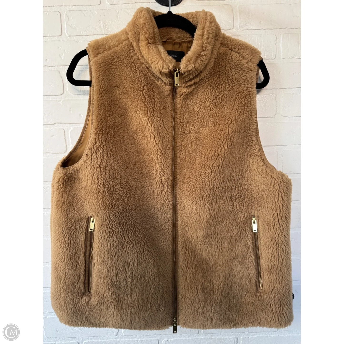Vest Faux Fur & Sherpa By J. Crew In Brown, Size: L