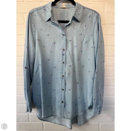 Top Long Sleeve By Jane And Delancey In Blue, Size: M
