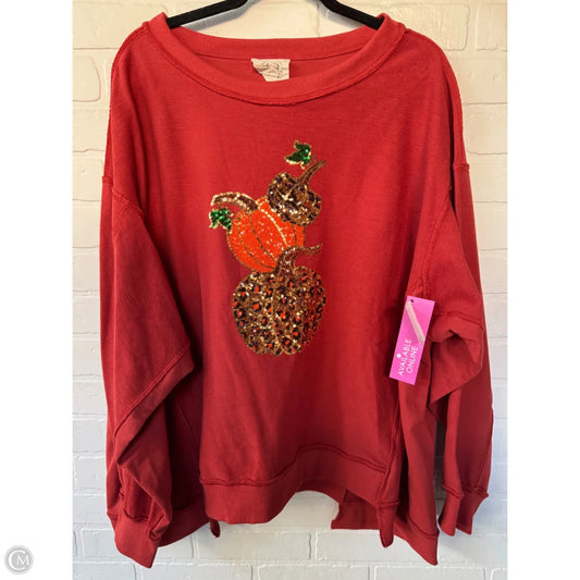 Sweatshirt Crewneck By Fantastic Fawn In Orange, Size: L