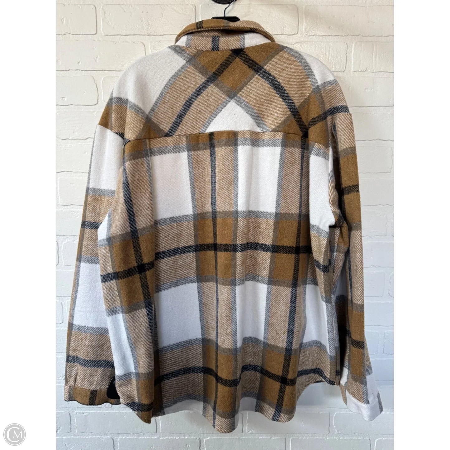 Jacket Shirt By Clothes Mentor In Brown, Size: Xxl
