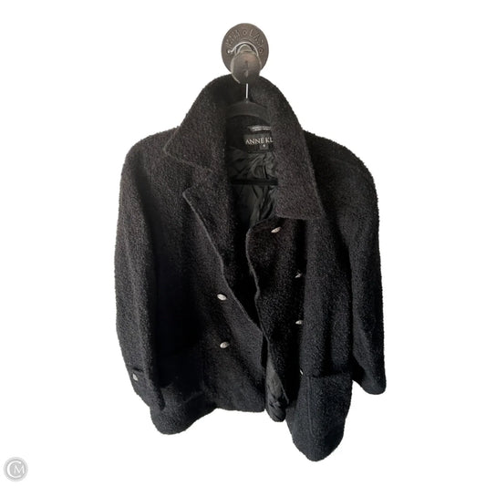 Coat Faux Fur & Sherpa By Anne Klein In Black, Size: M